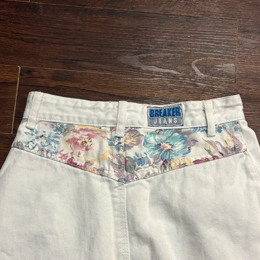 Breaker Jeans 80s/90s Floral Print Jean Skirt - Picture 6 of 7